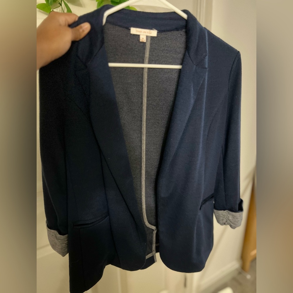 Skies Are Blue Navy Blazer Classic Suit Jacket